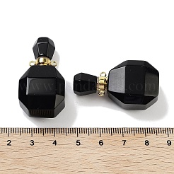 Natural Obsidian Perfume Bottle Pendants&nbsp;G-Q163-10G-05