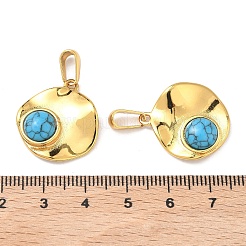 304 Stainless Steel with Synthetic Turquoise Pendants&nbsp;STAS-L309-21C-G