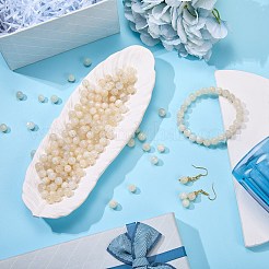 100Pcs Natural White Moonstone Round Beads with Strong Stretchy Beading Elastic Thread&nbsp;G-SZ0002-31