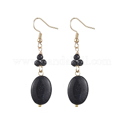 3 Pairs Synthetic Goldstone Dangle Earrings&nbsp;EJEW-JE06601
