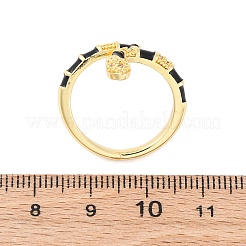 Brass Micro Pave Clear Cubic Zirconia Cuff Rings for Women&nbsp;RJEW-U047-39G