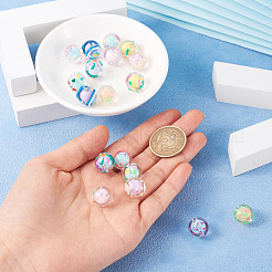 18Pcs 9 Colors Transparent Acrylic Enamel Beads&nbsp;TACR-TA0001-15