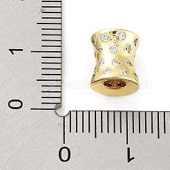 Rack Plating Brass Micro Pave Cubic Zirconia Beads&nbsp;KK-P247-17A-G
