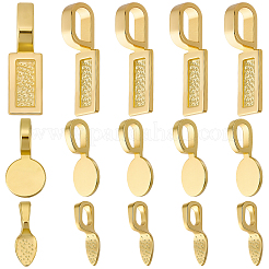 120Pcs 3 Styles Alloy Glue On Flat Pad Pendant Bails&nbsp;FIND-SP0005-11