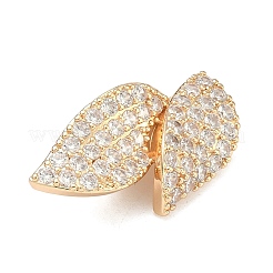 Leaf Brass Micro Pave Cubic Zirconia Enhancer Shortener Bails&nbsp;KK-F934-07D-G