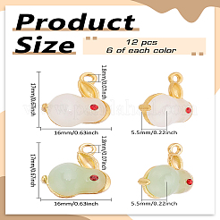 12Pcs 2 Colors Alloy Enamel Pendants&nbsp;FIND-LP0002-70