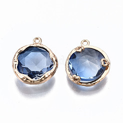 Two-Tone Faceted Glass Charms&nbsp;X-GLAA-S193-032F