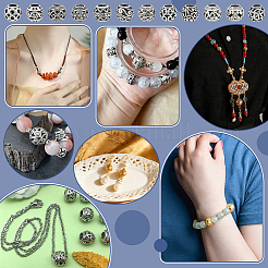 72Pcs 12 Styles Tibetan Style Alloy European Beads&nbsp;FIND-PH0060-22AS