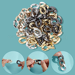 120Pcs 4 Colors UV Plating ABS Plastic Linking Rings&nbsp;CCB-SP0001-14