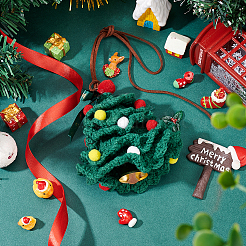 Crochet Christmas Tree Hanging Pendant Decorations&nbsp;HJEW-WH0007-14
