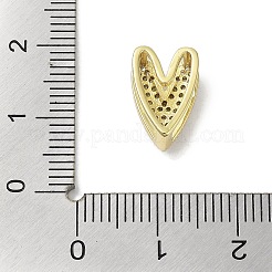 Rack Plating  Brass Micro Pave Clear Cubic Zirconia Slide Charms&nbsp;KK-R163-10G