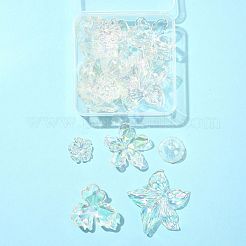 20Pcs 5 Styles UV Plating Acrylic Beads Caps&nbsp;TACR-FS0001-60