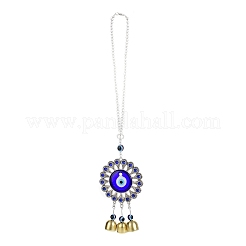 Evil Eye Alloy Lampwork Pendant Decorations&nbsp;HJEW-M005-02F-AS