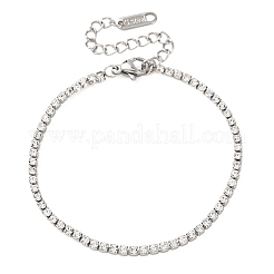 304 Stainless Steel Rhinestone Cup Chain Bracelets for Women&nbsp;BJEW-P376-01P-01