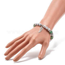 Round Mixed Gemstone Beads Energy Stretch Bracelet for Girl Women&nbsp;BJEW-JB06965