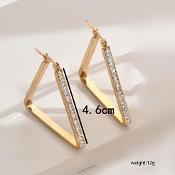 201 Stainless Steel Clear Cubic Zirconia Hoop Earrings&nbsp;WU1974