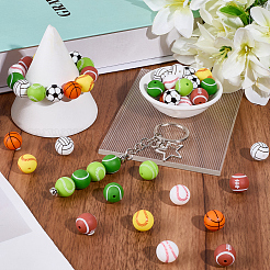 48Pcs 8 Colors Ball Theme Silicone Beads&nbsp;SIL-PA0001-12