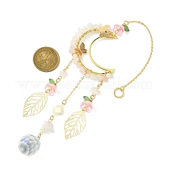 Alloy Cable Chains Moon Pendant Decorations&nbsp;HJEW-TA00149