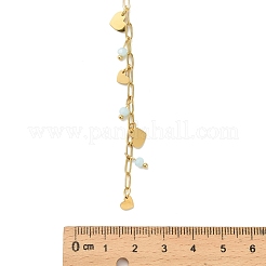 304 Stainless Steel & Glass Heart Tassel Y Necklaces for Women&nbsp;NJEW-B132-03G