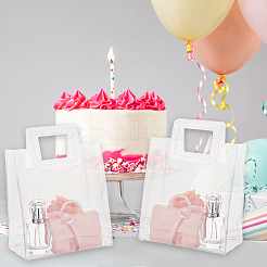 Valentine's Day Rectangle Transparent PVC Storage Bags with Handle&nbsp;ABAG-WH0046-05B
