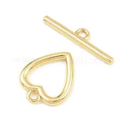 Heart Brass Toggle Clasps&nbsp;KK-G548-43G-03