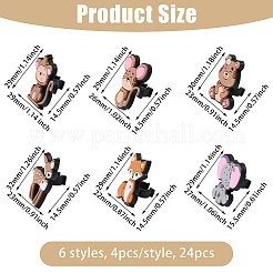 24Pcs 6 Styles Plastic Cartoon Style Straw Toppers&nbsp;FIND-FH0011-91