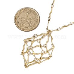 304 Stainless Steel Wavy Bar Link Chain Macrame Pouch Necklace Making&nbsp;NJEW-JN05064-02