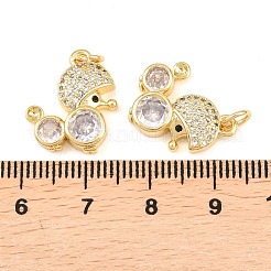 Brass Micro Pave Cubic Zirconia Pendants&nbsp;KK-C162-075G