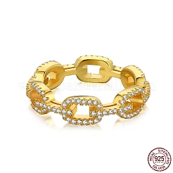 925 Sterling Silver Oval Finger Ring with Clear Cubic Zirconia&nbsp;RJEW-F150-49B-G