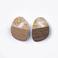 Transparent Resin & Walnut Wood Pendants&nbsp;RESI-Q210-006A-A01