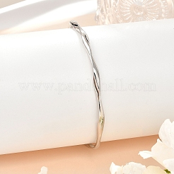 Wave Alloy Cuff Bangles&nbsp;BJEW-L701-04P