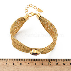304 Stainless Steel Cubic Zircon Cable Chains Bracelets for Women&nbsp;BJEW-V013-01G