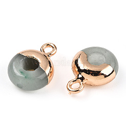 Natural Green Aventurine Flat Round/Donut Charms&nbsp;G-I347-11