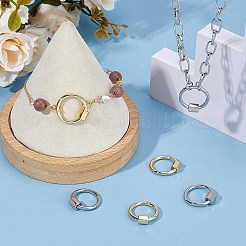 6Pcs 2 Colors Brass Screw Carabiner Lock Charms&nbsp;KK-HS0001-08