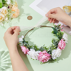 Cloth Wedding Wreath Headband for Women Girls&nbsp;OHAR-WH0051-008