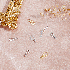 4 Sets 4 Styles 925 Sterling Silver Hook Clasps&nbsp;STER-PH0002-06