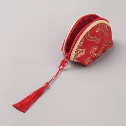 Chinese Style Cloth Coin Purses Zipper Wallets with Nylon Tassel&nbsp;AJEW-WH0016-42