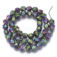 Electroplated Natural Lava Rock Beads Strands&nbsp;G-S352-31B-A