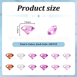 600Pcs 6 Styles Cubic Zirconia Cabochons&nbsp;ZIRC-PH0001-57