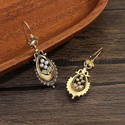 Alloy Imitation Pearl Oval Dangle Earrings&nbsp;FS-WG8B302-01