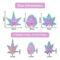 24pcs 6 styles 201 Stainless Steel Pendants&nbsp;STAS-DC0013-59