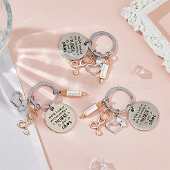 3Pcs Nurse Theme 201 Stainless Steel Keychain&nbsp;KEYC-FH0001-60