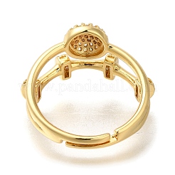 Adjustable Rack Plating Brass Micro Pave Cubic Zirconia Rings for Women&nbsp;LS-RJEW-S244-01G-A