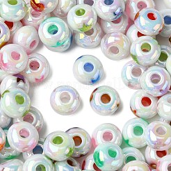 100Pcs UV Plated Rainbow Acrylic Beads&nbsp;PACR-CJ0001-35
