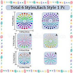 6Pcs 6 Styles Mandala Flower Plastic Drawing Painting Stencils Templates&nbsp;DIY-GF0007-88