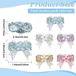 6Pcs 6 Colors Transparent Resin Beads&nbsp;RESI-YW0005-47