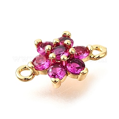Brass Micro Pave Orchid Cubic Zirconia Links&nbsp;KK-D356-02A-G