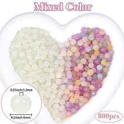 800Pcs Transparent Glass UV Reactive Beads&nbsp;DGLA-PA0001-10C