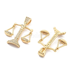 Rack Plating Brass Micro Pave Cubic Zirconia Pendants&nbsp;KK-H449-67G-02-RS