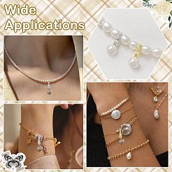 4Pcs 2 Colors Brass Micro Pave Clear Cubic Zirconia Fold Over Clasps&nbsp;KK-CJ0004-37